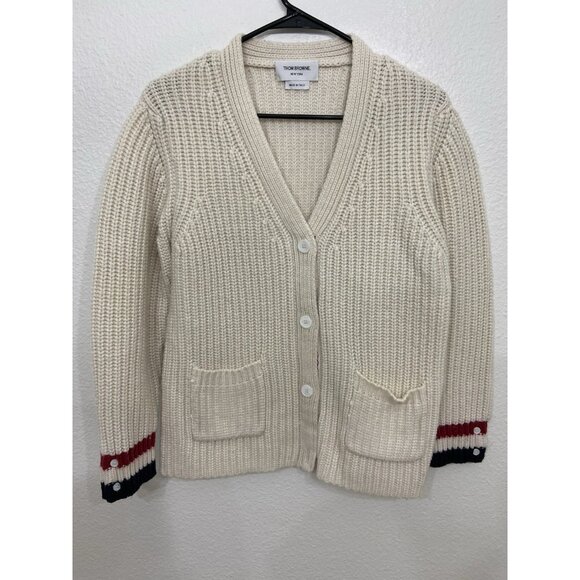 Thom Browne Cardigan Women’s Cream Size Small (0) - Picture 1 of 7